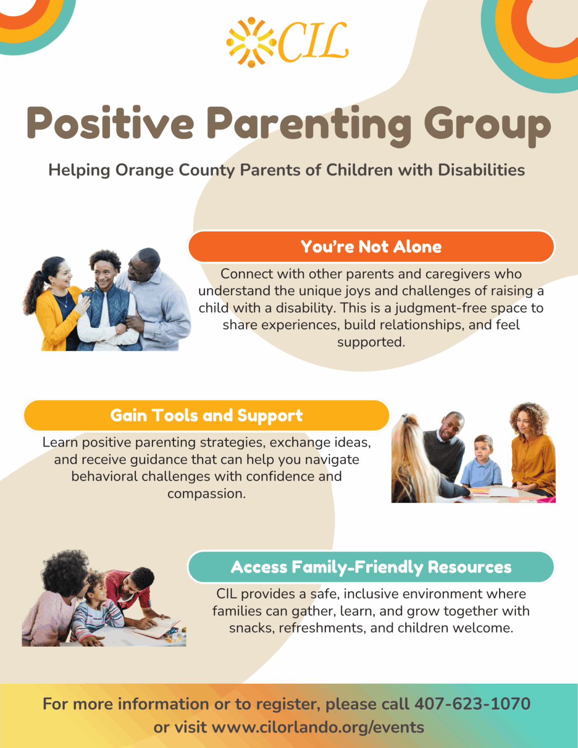 Positive Parenting Group informational flyer