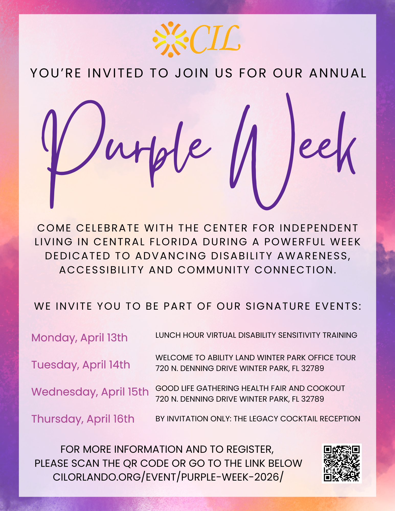 Purple Week Purple Week 2026 | Center for Independent Living in Central Florida